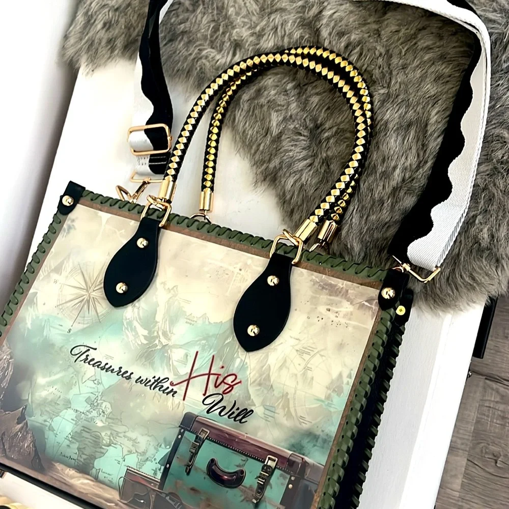 *SOLD* CHiP Bags modern style journey mountains ancient map compass tote purse - Picture 13 of 15